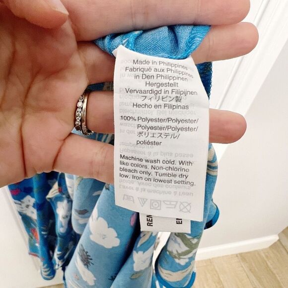 J Crew High-Low Faux Wrap Dress Size M floral print Blue White - Picture 7 of 8